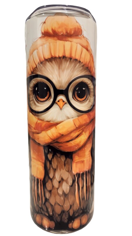 Fall Owl 20oz Skinny tumbler coffee mug